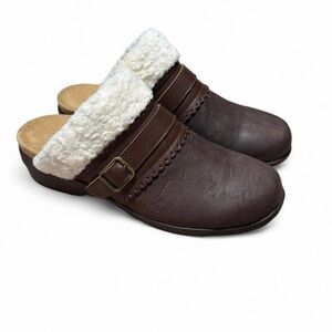 Spenco Nottingham Supportive Clog French Roast Women's 7 Leather Slip On Shoes